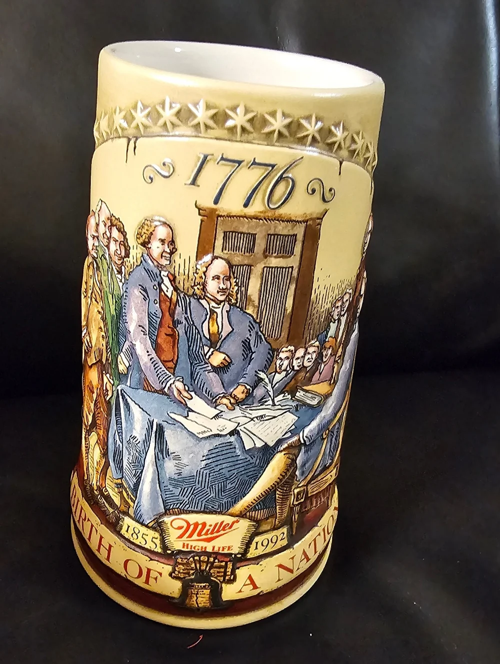Miller High Life Birth of A Nation 1776 Licensed Collectibe Beer Stein EUC